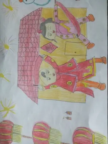 山头中心学校二年级二班优秀年画作品展示