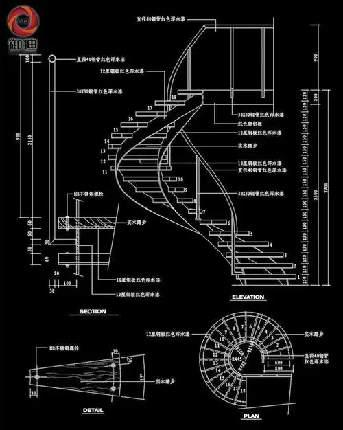 耐用不锈钢旋转楼梯 复式楼家居办公室小户型装修用爬梯