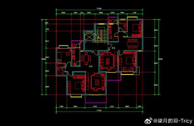 不同面积的新户型住宅设计施工图纸  经典2户型住宅平面施工图分