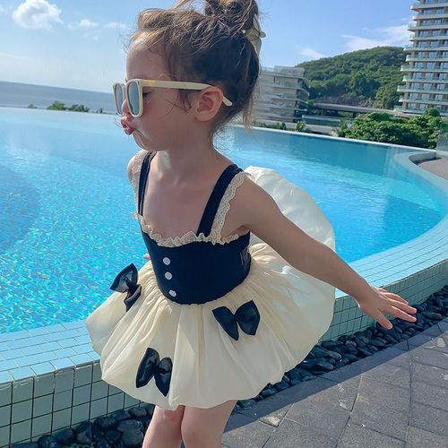 女童泳衣夏季儿童连体防晒小公主裙式可爱游泳套装宝宝比基尼韩版