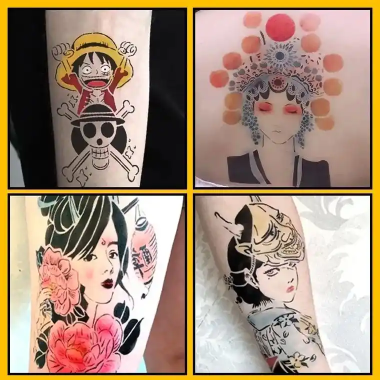 上新三款中大图喷绘纹身模板