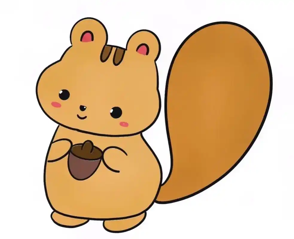 儿童简笔画小松鼠#一学就会的简笔画 #一 - 抖音