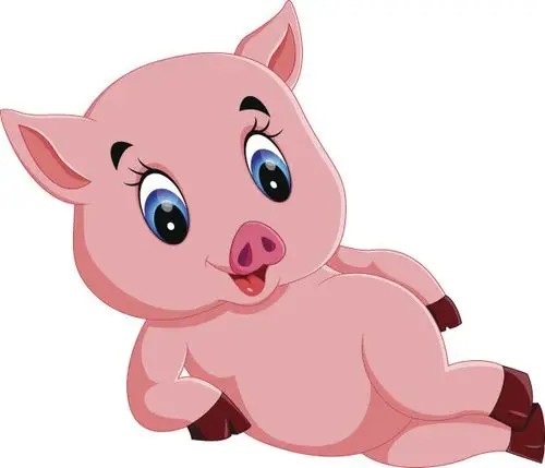 矢量搞笑卡通快乐猪插画图片素材