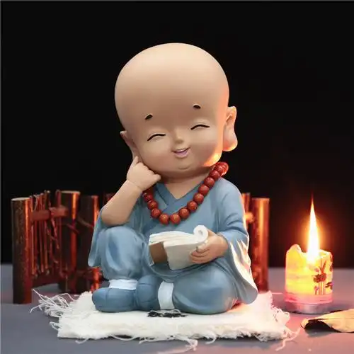 少林功夫禅意小和尚装饰礼品树脂摆件学生礼品创意桌面摆件工艺品