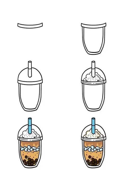 简笔画  #珍珠奶茶