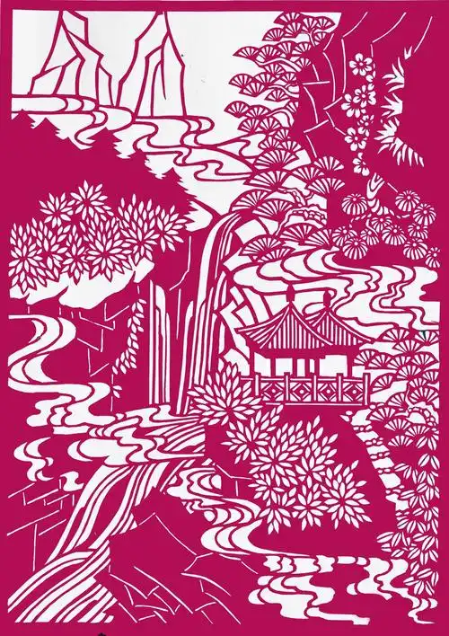 泰山风光剪纸新作(之一)