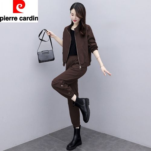 皮尔卡丹品牌女装气质女神范套装女秋装2021年新款洋气休闲时尚哈伦裤