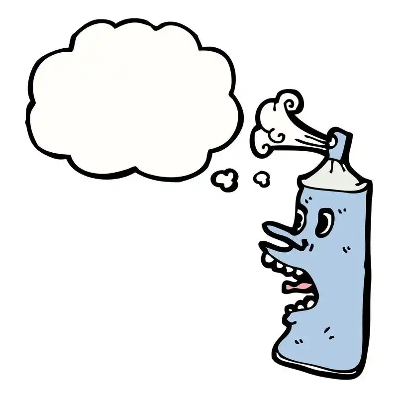 喷雾可以,矢量,卡通喷雾可以字符在白色背景上