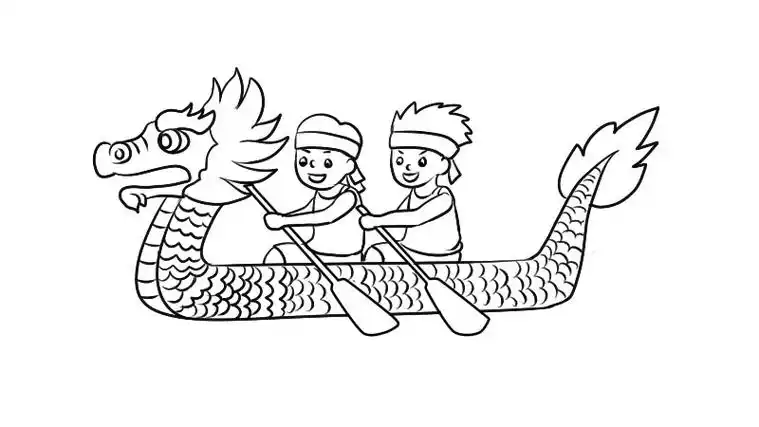 赛龙舟简笔画