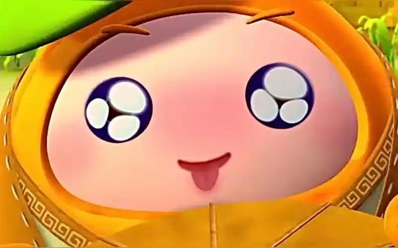 黑亮的双眸,头上有像呆毛般的叶子;因为经常和菠萝吹雪站在一起所以总