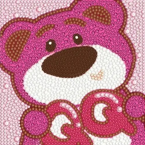 diy草莓熊钻石画成品