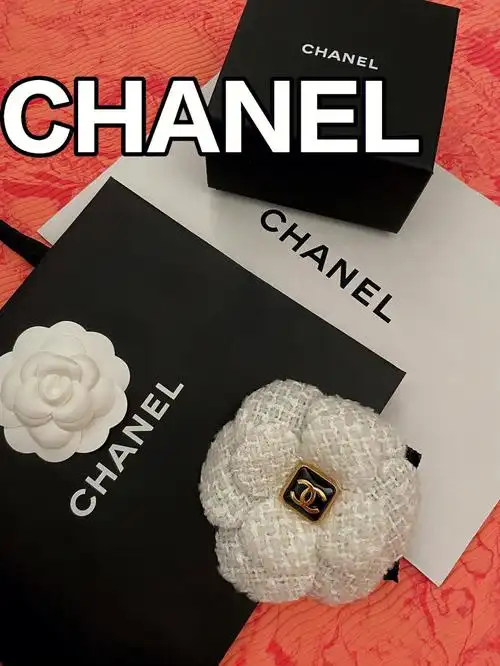 chanel白毛呢山茶花胸花