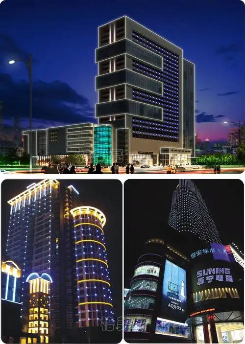 led点光源 圆9cm车铝水晶钻石面罩七彩跑马灯 24v外墙亮化装饰灯