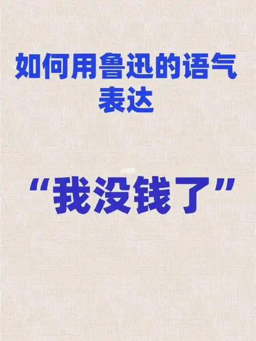 请问如何用鲁迅的语气表达我没钱了