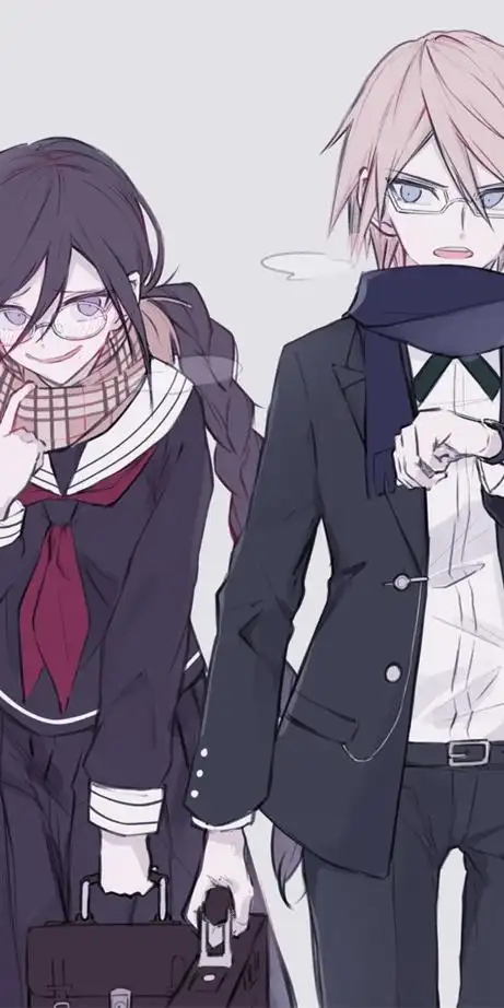 《弹丸论破》十神白夜x腐川冬子,动漫全面屏壁纸