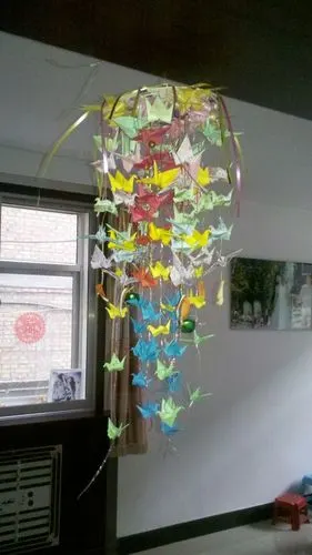 给宝宝做的千纸鹤风铃