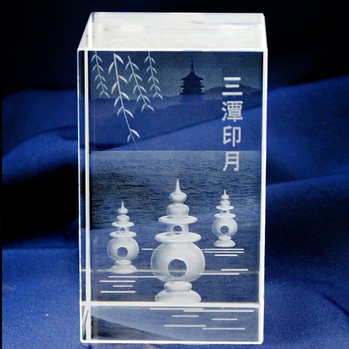 西湖纪念品 西湖三潭印月雷峰塔创意水晶纪念品装饰摆件杭州文创小