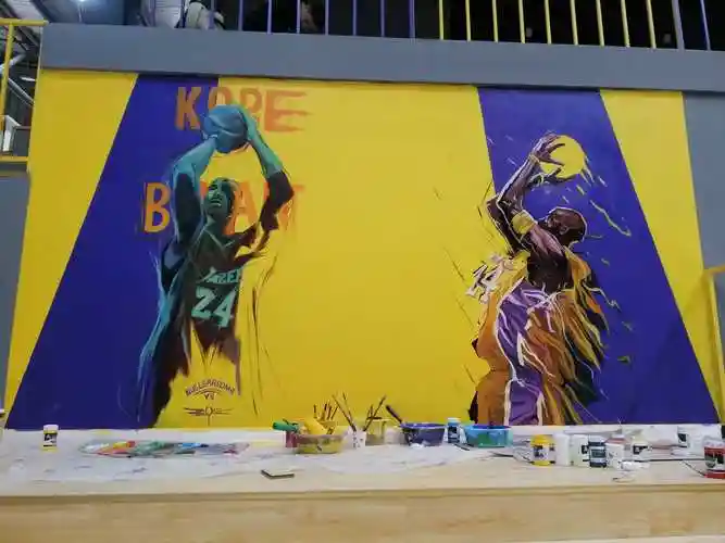 篮球场彩绘涂鸦成都墙绘彩绘