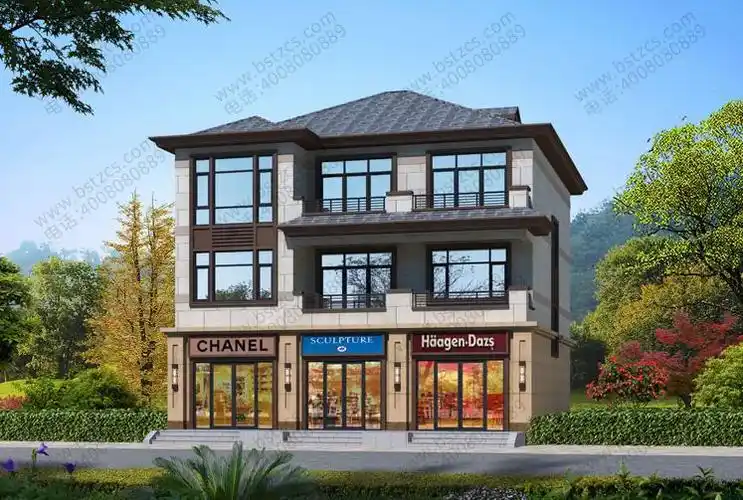 【新款】三层带商铺自建房,商住两用,赚钱又安居!_设计