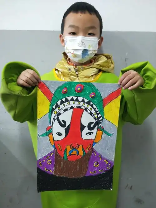 2021寒假少儿美术4班1月22日周五下午14:00—15:30 作品:脸谱