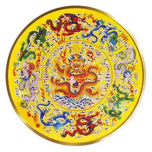 九龙盘 中国传统手工艺非遗景泰蓝掐丝珐琅画diy材料包玄关装饰画