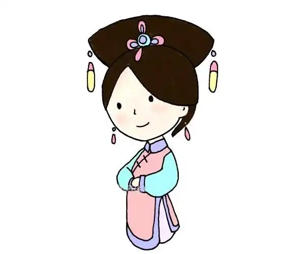 学画清朝公主简笔画步骤图解古代公主的简单画法