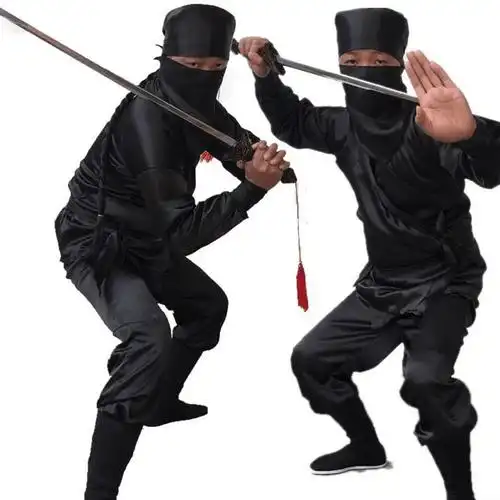 02gz222_侠客服黑色夜行衣强盗土匪蒙面古装大侠黑衣人演出服