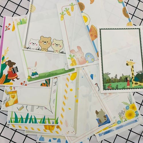 a4信纸学生儿童卡通好看可爱幼儿园成长图案花边信纸小清新可打印