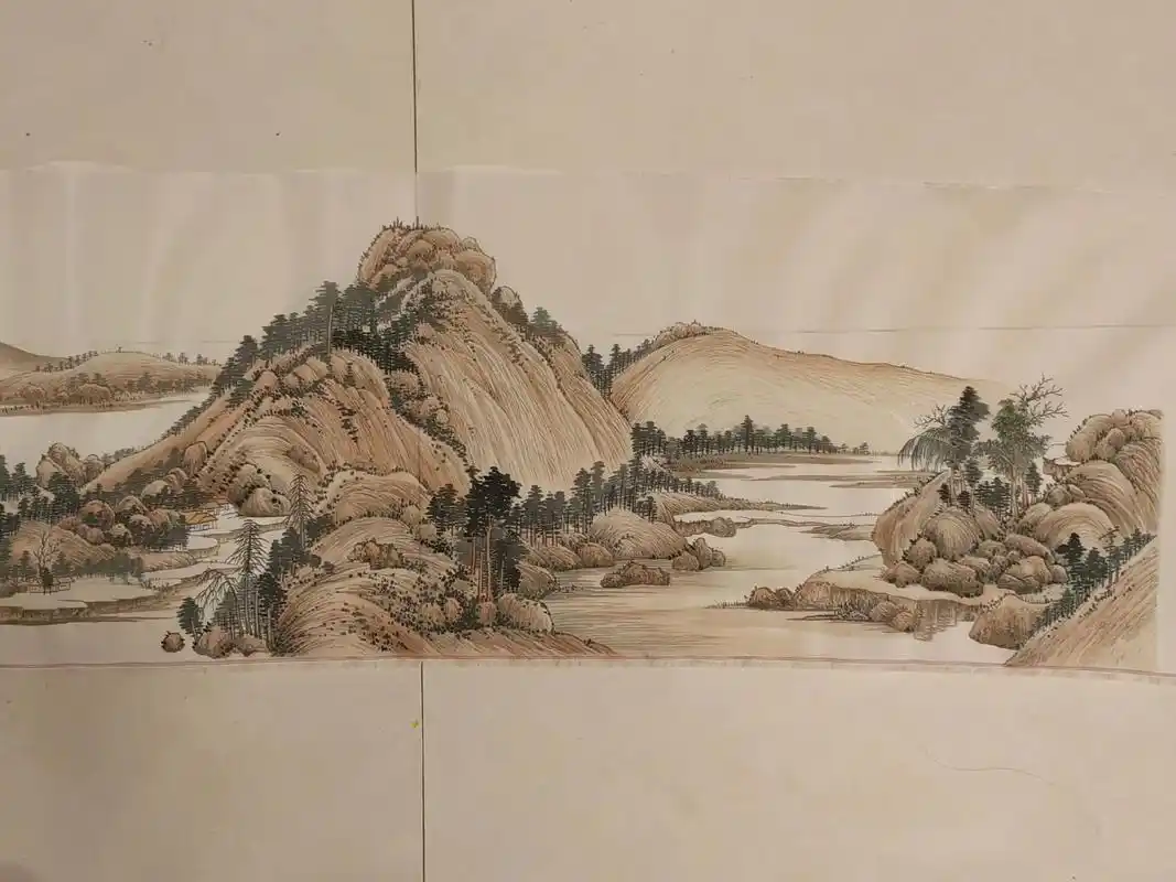 绢本富春山居图.#国画 #传统文化 #好物推荐97 #工笔画 - 抖音