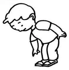 弯腰捡东西的儿童简笔画