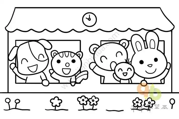 你好呀 小狗简笔画,小猫简笔画,兔子简笔画,动物情景简笔画,小熊简笔