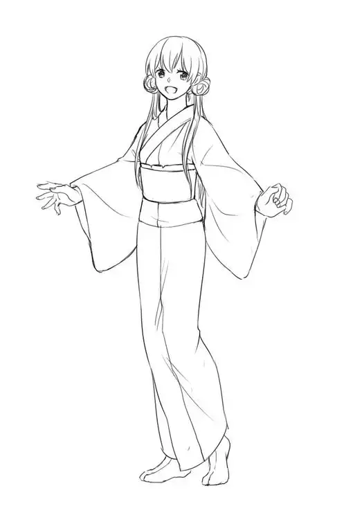 前3p和服练习,都有参考!画的-阿哒哒哒