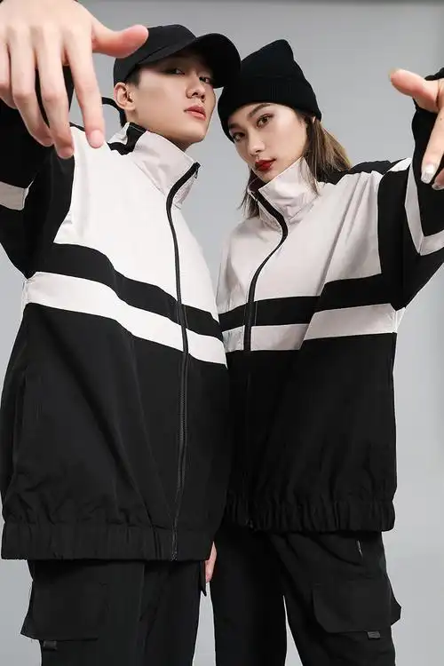 新款翻领男式风衣定制宽松拉链长袖学院风立领风衣班服现货批发