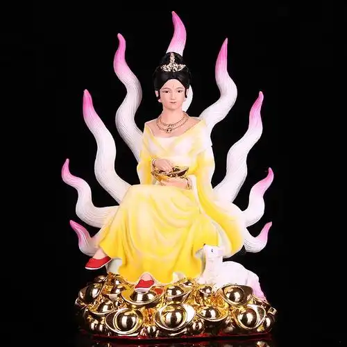 新九姑娘保家神像树脂供奉居家佛像工艺礼品桌面中式仙家胡摆件