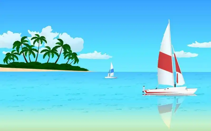 小清新的帆船,高清图片,电脑桌面-壁纸族