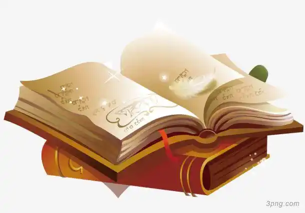 翻开的魔法书png素材透明免抠图片-卡通手绘
