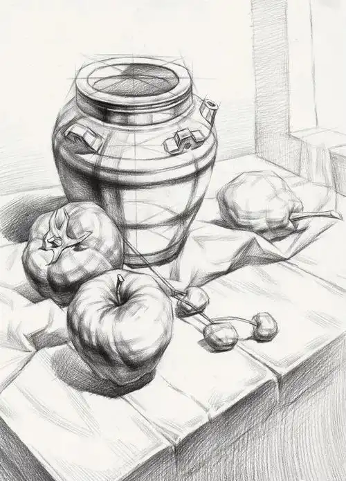 静物结构素描讲解美术素描静物结构图片广州更高画室