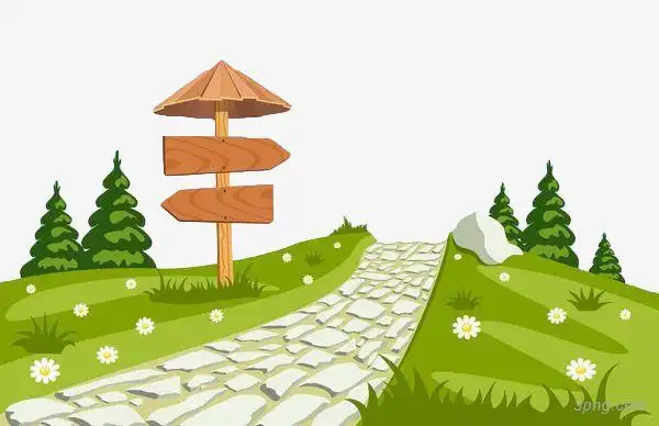 手绘卡通石子小路png素材透明免抠图片-动植人物-三元素3png.com