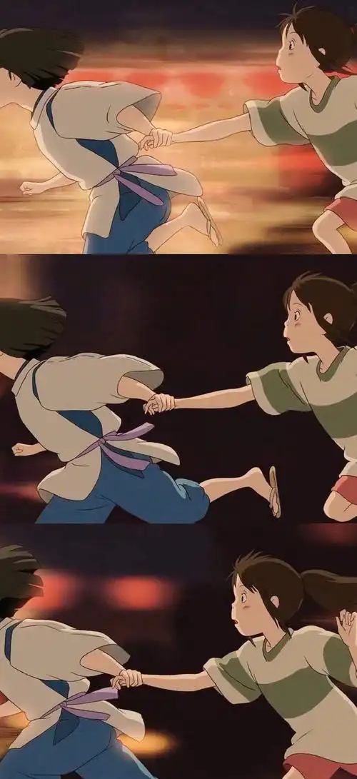 白龙拉着千寻跑的那张壁纸