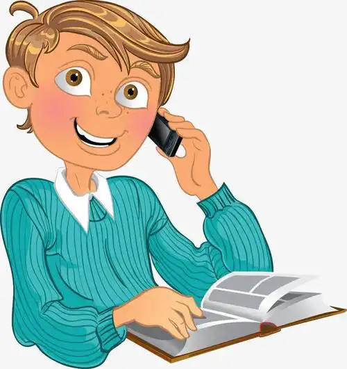 看书打电话的人