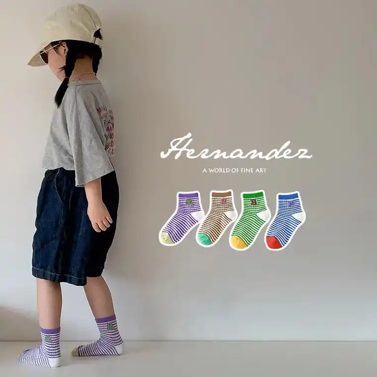 彩色条纹隐形袜