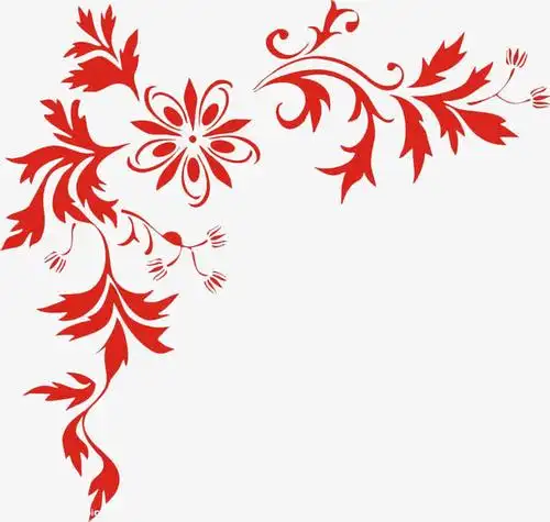红色古典花边免抠素材免费下载_觅元素51yuansu.com