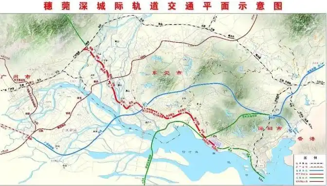 深圳,东莞三地地铁线路 如东莞西站可以换乘东莞地铁1号线 虎门火车站