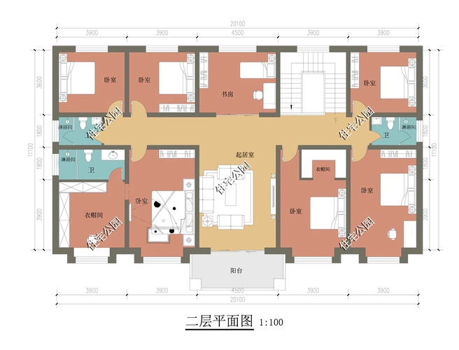 住宅公园二层经典图纸,2020年备受好评的10套二层户型图 - 玉三网