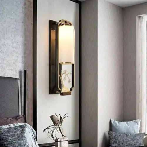 壁灯新中式中式客厅电视背景墙装饰灯设计师现代简约过道壁灯