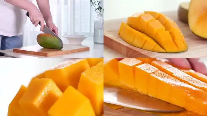 4k原创新鲜芒果切芒果视频素材