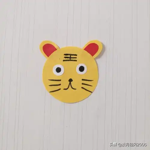 彩纸怎么做简单小动物(小学生手工老虎头饰 卡纸)-第28张图片