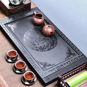 天然乌金石茶盘家用托盘茶盘图片