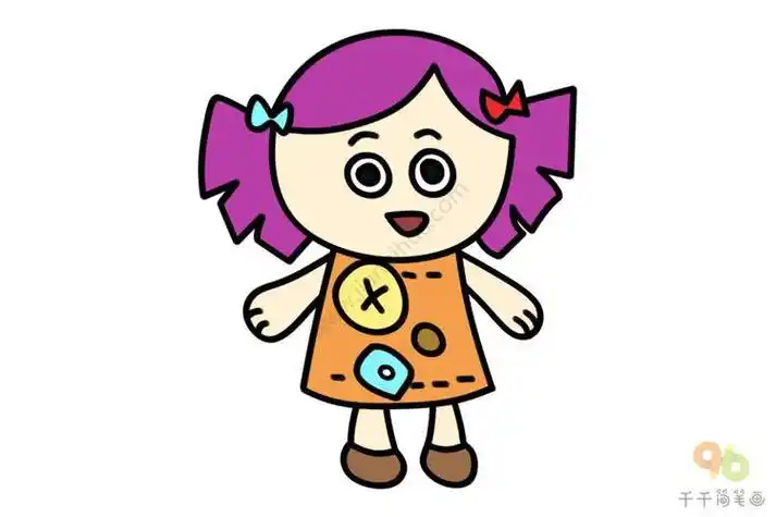 布娃娃简笔画图片小熊娃娃毛绒玩具简笔画图片玩具布娃娃简笔画图片9