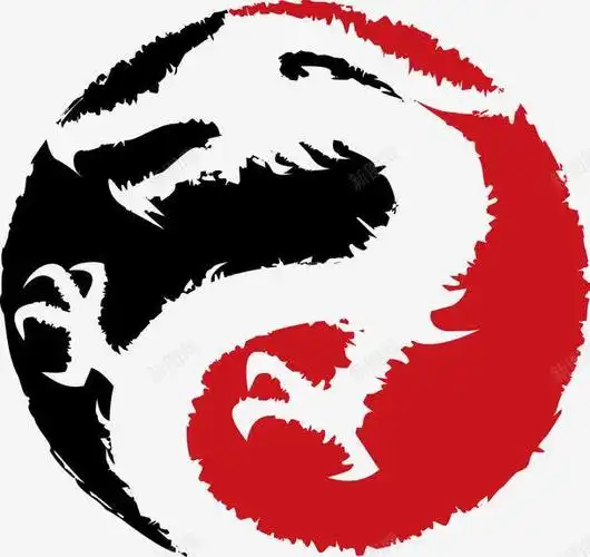 古风水墨线条龙图图标